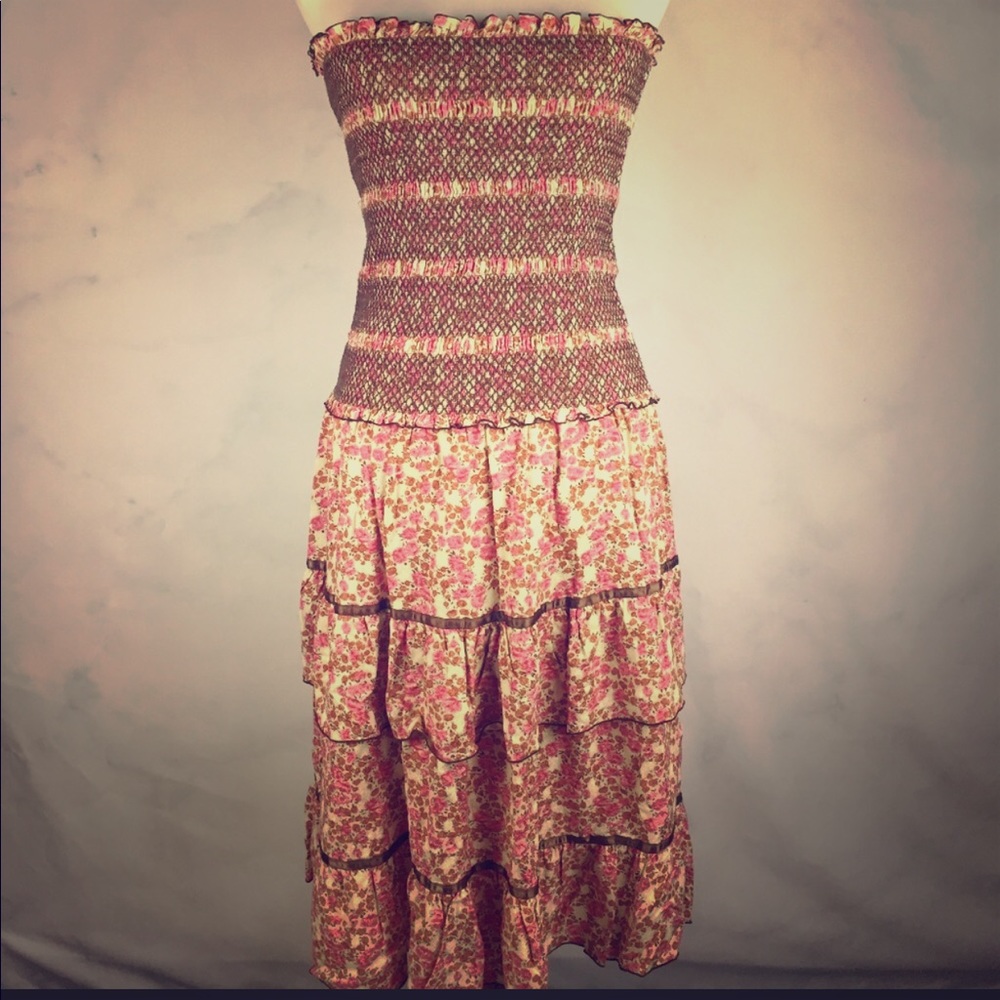 Free People strapless floral dress